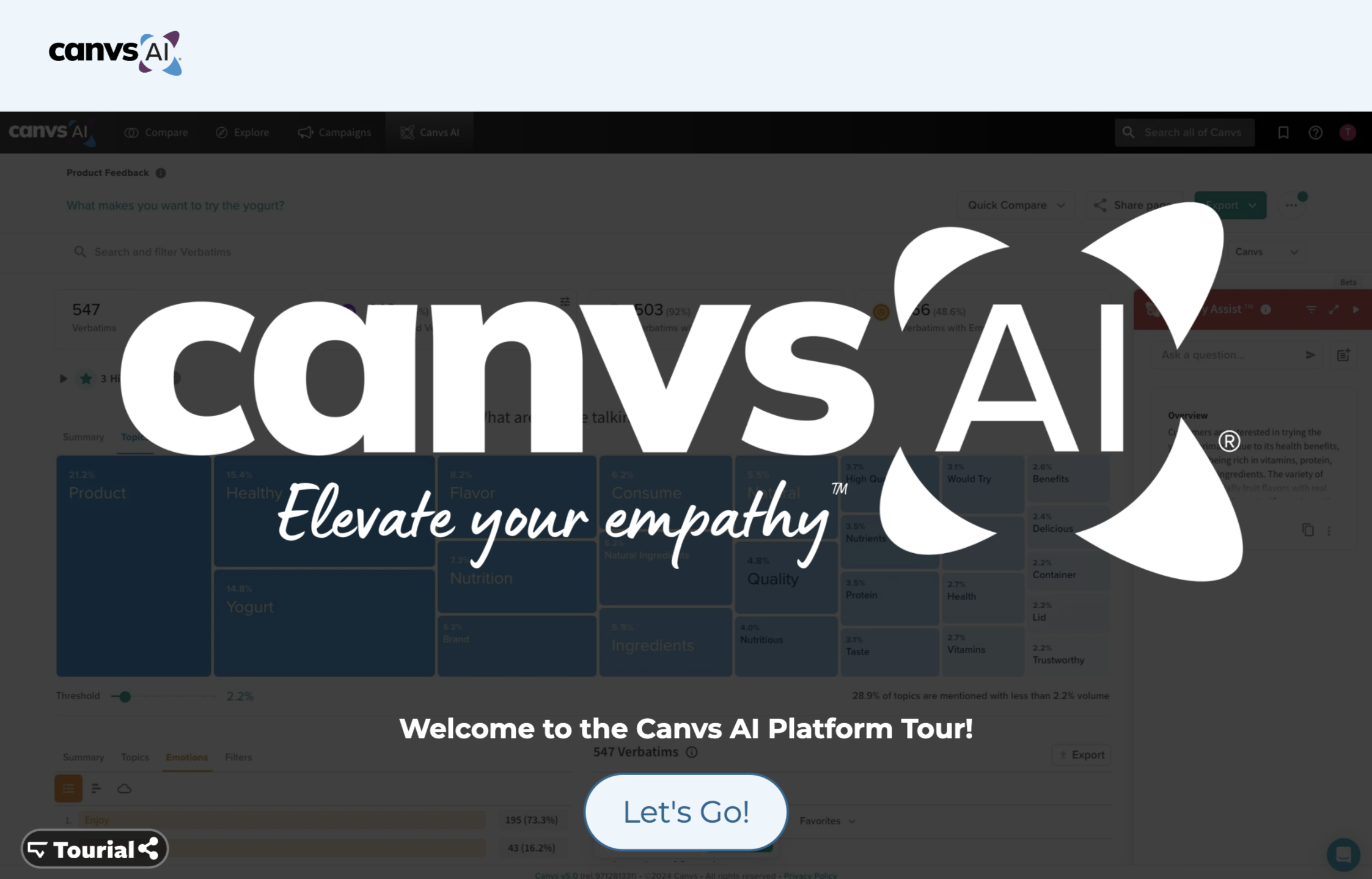 Canvs AI Platform Tourial